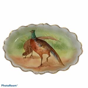 Limoges vintage‎ hand painted peasant platter gold